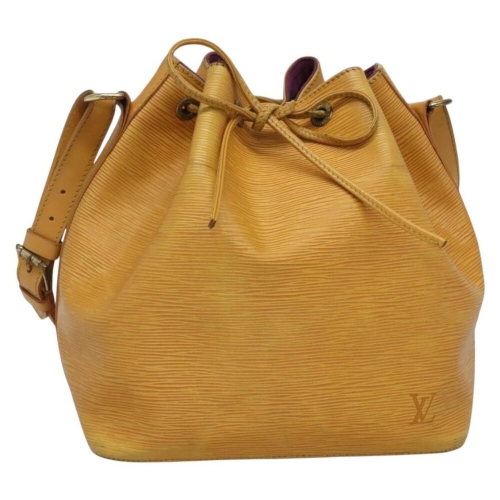 Authentic LOUIS VUITTON Epi Petit Noe Shoulder Bag Yellow M44109 LV